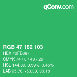Color code: RGB 47 182 103 | qconv.com