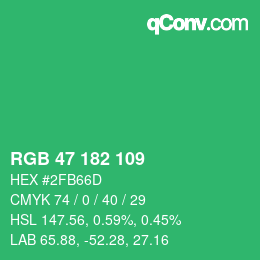 Color code: RGB 47 182 109 | qconv.com