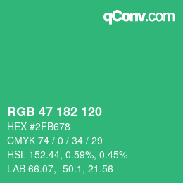 Color code: RGB 47 182 120 | qconv.com