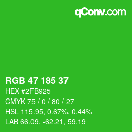 Color code: RGB 47 185 37 | qconv.com
