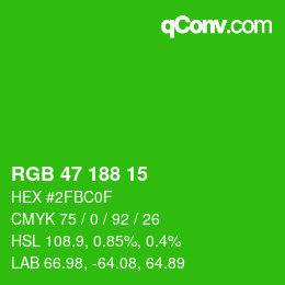 Color code: RGB 47 188 15 | qconv.com