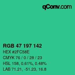 Color code: RGB 47 197 142 | qconv.com