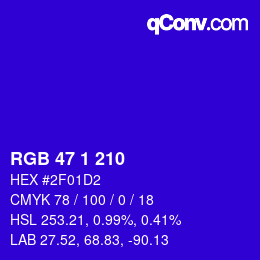 Color code: RGB 47 1 210 | qconv.com