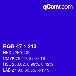 カラーコード: RGB 47 1 213 | qconv.com