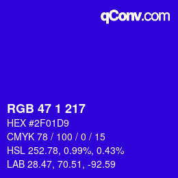Color code: RGB 47 1 217 | qconv.com