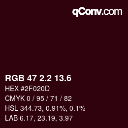 カラーコード: RGB 47 2.2 13.6 | qconv.com