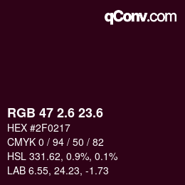 カラーコード: RGB 47 2.6 23.6 | qconv.com