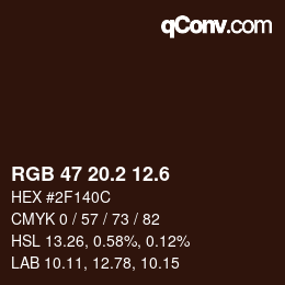 カラーコード: RGB 47 20.2 12.6 | qconv.com