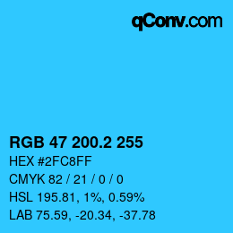 カラーコード: RGB 47 200.2 255 | qconv.com