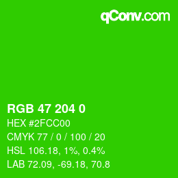 Color code: RGB 47 204 0 | qconv.com