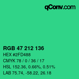 Color code: RGB 47 212 136 | qconv.com
