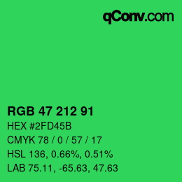 カラーコード: RGB 47 212 91 | qconv.com