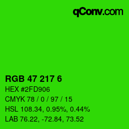 Color code: RGB 47 217 6 | qconv.com