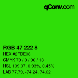 Color code: RGB 47 222 8 | qconv.com