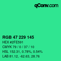 Color code: RGB 47 229 145 | qconv.com