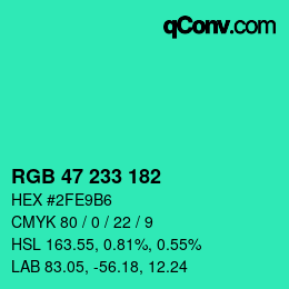 Color code: RGB 47 233 182 | qconv.com