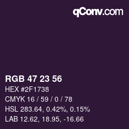 カラーコード: RGB 47 23 56 | qconv.com