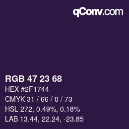 Farbcode: RGB 47 23 68 | qconv.com