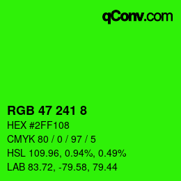 Color code: RGB 47 241 8 | qconv.com