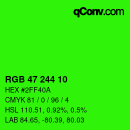 Color code: RGB 47 244 10 | qconv.com