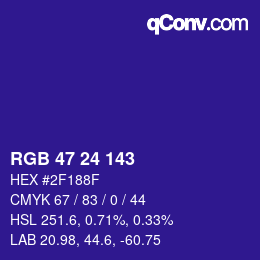 Color code: RGB 47 24 143 | qconv.com