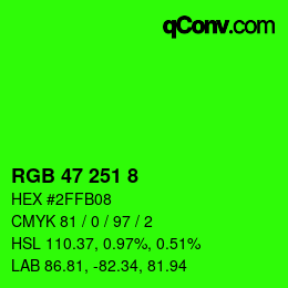 Color code: RGB 47 251 8 | qconv.com