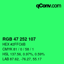Color code: RGB 47 252 107 | qconv.com