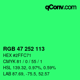 Color code: RGB 47 252 113 | qconv.com