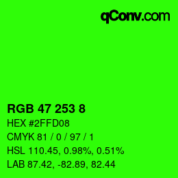颜色代码: RGB 47 253 8 | qconv.com