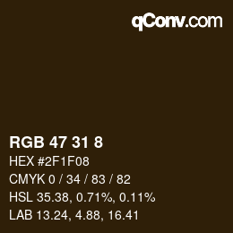 Color code: RGB 47 31 8 | qconv.com