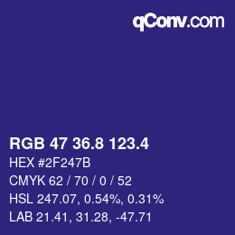 カラーコード: RGB 47 36.8 123.4 | qconv.com