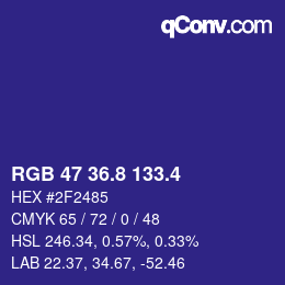 カラーコード: RGB 47 36.8 133.4 | qconv.com