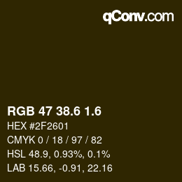 カラーコード: RGB 47 38.6 1.6 | qconv.com