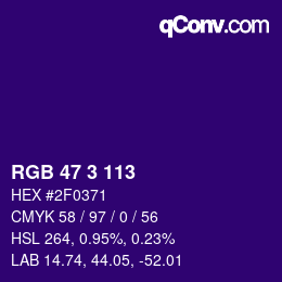 Color code: RGB 47 3 113 | qconv.com