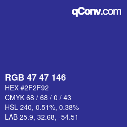 Color code: RGB 47 47 146 | qconv.com