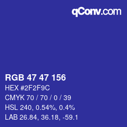 Color code: RGB 47 47 156 | qconv.com