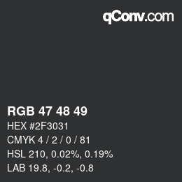 颜色代码: RGB 47 48 49 | qconv.com