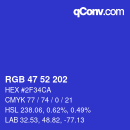 カラーコード: RGB 47 52 202 | qconv.com