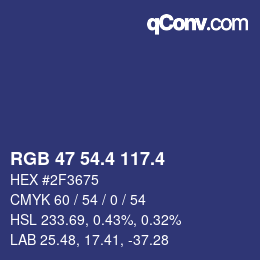 カラーコード: RGB 47 54.4 117.4 | qconv.com