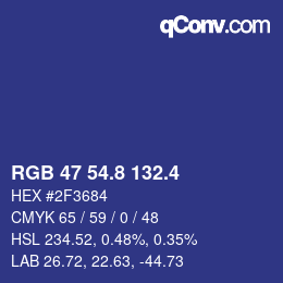 カラーコード: RGB 47 54.8 132.4 | qconv.com