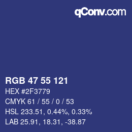 Color code: RGB 47 55 121 | qconv.com