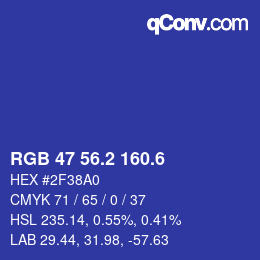 カラーコード: RGB 47 56.2 160.6 | qconv.com