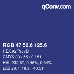 カラーコード: RGB 47 56.6 125.6 | qconv.com