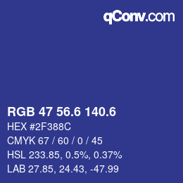 カラーコード: RGB 47 56.6 140.6 | qconv.com