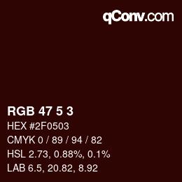Color code: RGB 47 5 3 | qconv.com