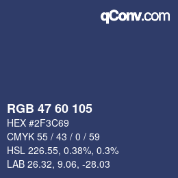 カラーコード: RGB 47 60 105 | qconv.com