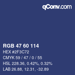 カラーコード: RGB 47 60 114 | qconv.com