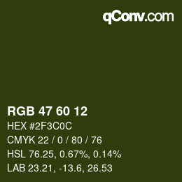 颜色代码: RGB 47 60 12 | qconv.com