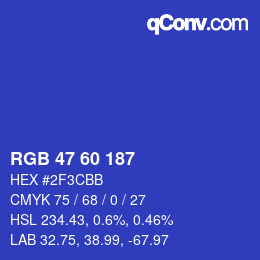 カラーコード: RGB 47 60 187 | qconv.com