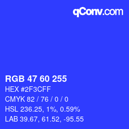 颜色代码: RGB 47 60 255 | qconv.com